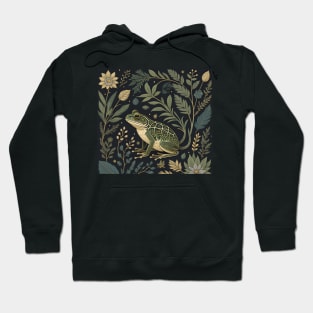 Forest Frog William Morris Textile Art Hoodie